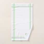 Initiales personnalisées à rayures blanches et ver (Serviette à main)