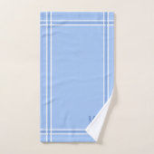 Initiales personnalisées à rayures bleu clair et b (Serviette à main)
