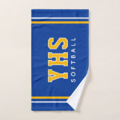 Initiales personnalisées d'école Équipe de softbal (Serviette à main)