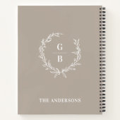 Initiales personnalisées Élégant Carnet de famille (Dos)