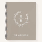 Initiales personnalisées Élégant Carnet de famille (Devant)