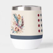 Initiales personnalisées fleurs coeurs rouge bleu (Arrière)