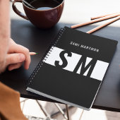 Initiales personnalisées l Élégant Monogramme noir