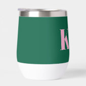 Initiales Personnalisées Monogramme Rose Vert Mode (Droite)