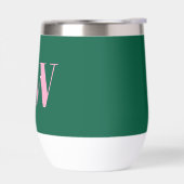 Initiales Personnalisées Monogramme Rose Vert Mode (Gauche)