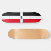 Initiales personnalisées Skateboard noir, blanc et (Horz)