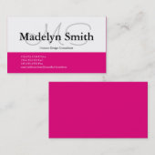 Initiales roses gras modernes - Carte de visite (Devant / Derrière)