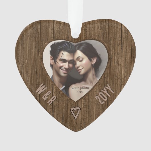 Initiales rustiques en bois - Regarder sculpté Pho (devant)