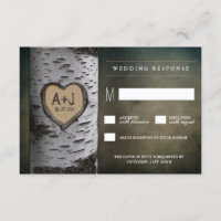 Initiales sculptées Cartes RSVP de mariage de l'ar