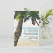 Initiales sculptées dans un palmier Invitations de (Debout devant)