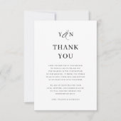 Initiales simples Merci photo de mariage élégant (Devant)