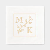 Initiales simples Plante Monogramme Mariage Couple (Recto)