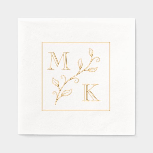 Initiales simples Plante Monogramme Mariage Couple (Recto)