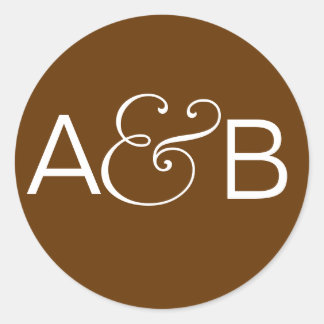 INITIALES STICKER BROWN WHITE