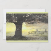 Initiales sur un arbre - Faire-part de mariage (Devant)