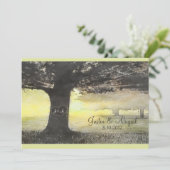 Initiales sur un arbre - Faire-part de mariage (Debout devant)