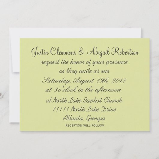 Initiales sur un arbre - Faire-part de mariage (Dos)