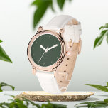 Initiales vert foncé personnalisées eWatch Watch<br><div class="desc">Cadeau pour elle,  bracelet vert foncé</div>
