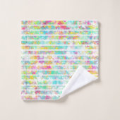 Initiales vive aquarelle peinture multicolore (Gant de toilette)