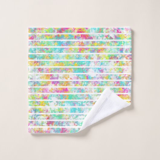 Initiales vive aquarelle peinture multicolore (Gant de toilette)