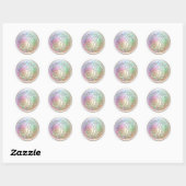 INITIALLEN Zilveren Monogram 3 Parelachtige Krans Ronde Sticker (Vel)