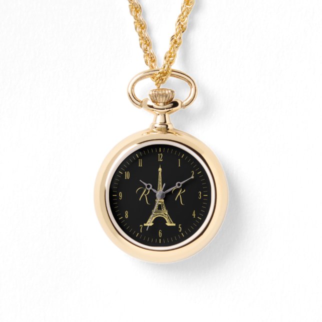 Initials | Adorable Eiffel Tower Horloge (Voorkant)