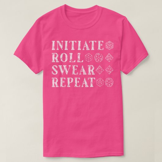 Initiate Roll Swear Grappige RPG Dice D20 Rollensp T-shirt (Design voorkant)