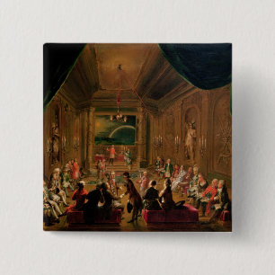 Initiatiefceremonie in een Weense Masonic Vierkante Button 5,1 Cm