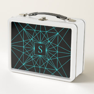 Initieel Monogram Turquoise Geometrisch Ontwerp