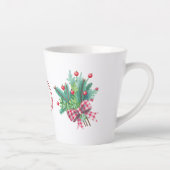 Initiële, Aquarel Bessen & Groene planten 12oz Latte Mok (Rechts)