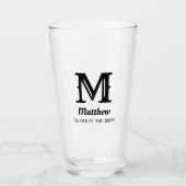 Initiële Bruidsjonkers Monogram Vader van de Bruid Glas (Voorkant)