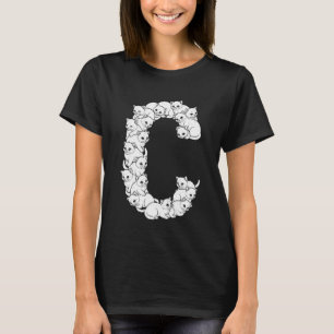 Initiële C Hoofdletter Grappige Kattenliefhebber K T-shirt