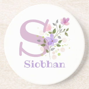 Initiële en christelijke naam Siobhan Bloemontwerp Zandsteen Onderzetter