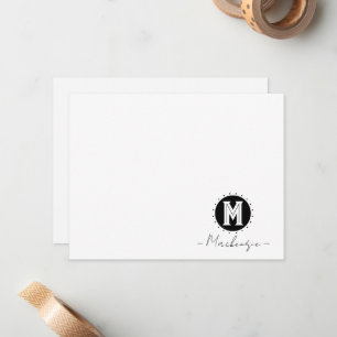 Initiële familienaam monogram cirkel notitiekaartje