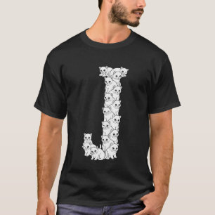 Initiële J Hoofdletter Grappige Kattenliefhebber K T-shirt