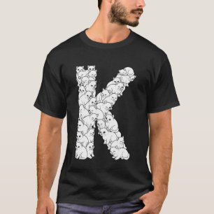 Initiële K Hoofdletter Grappige Kattenliefhebber K T-shirt