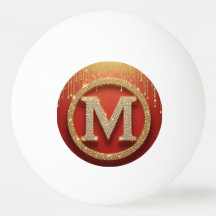 Initiële Letter M Gouden Glitter Monogram