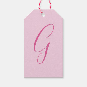 Initiële Letter Monogram Licht Roze Eenvoudig Chic Cadeaulabel