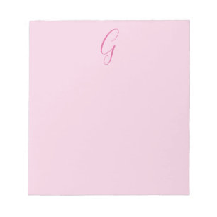 Initiële Letter Monogram Licht Roze Eenvoudig Chic Notitieblok