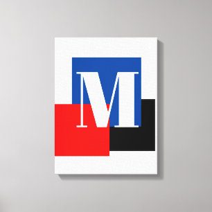 Initiële Letter Monogram Modern Stijlvol Canvas Afdruk