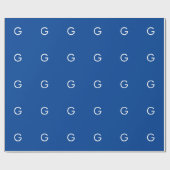Initiële Letter Monogram Moderne Stijlvolle Blauwe Cadeaupapier (Vlak)