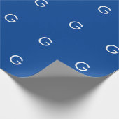 Initiële Letter Monogram Moderne Stijlvolle Blauwe Cadeaupapier (Hoek)
