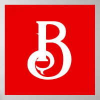 Initiële Letter Monogram Rode Witte Klassiek