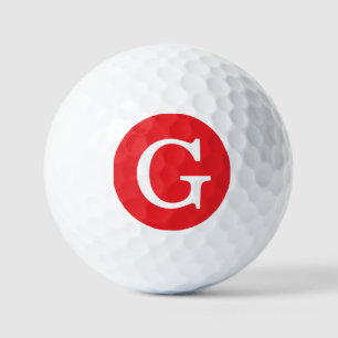 Initiële Letter Monogram Rood Wit Eenvoudig Eenvou Golfballen