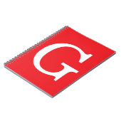 Initiële Letter Monogram Rood Wit Eenvoudig Simpel Notitieboek (Linkerzijde)