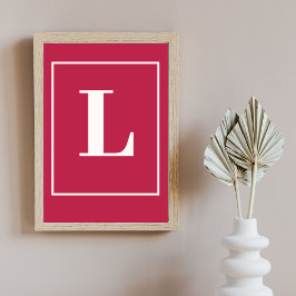 Initiële letter | Roze Monogram Moderne Stijl Poster