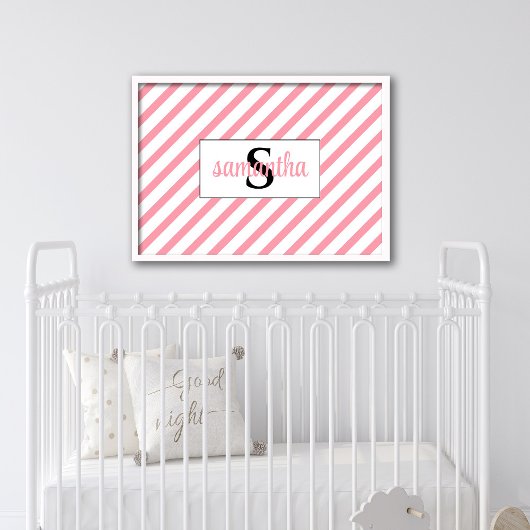 Initiële Monogram Naam Kinderkamer Print