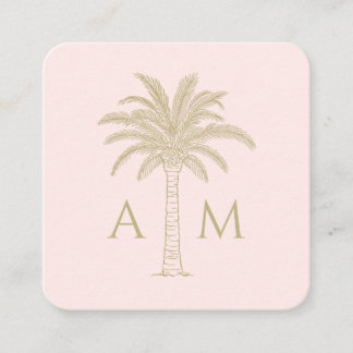 Initiële palm trouwcadeautag informatiekaartje