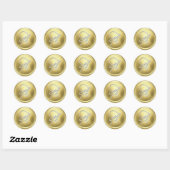 INITIËLEN Silver Script Monogram Soft Gold Ronde Sticker (Vel)