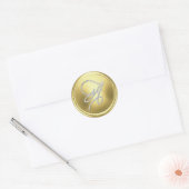 INITIËLEN Silver Script Monogram Soft Gold Ronde Sticker (Envelop)